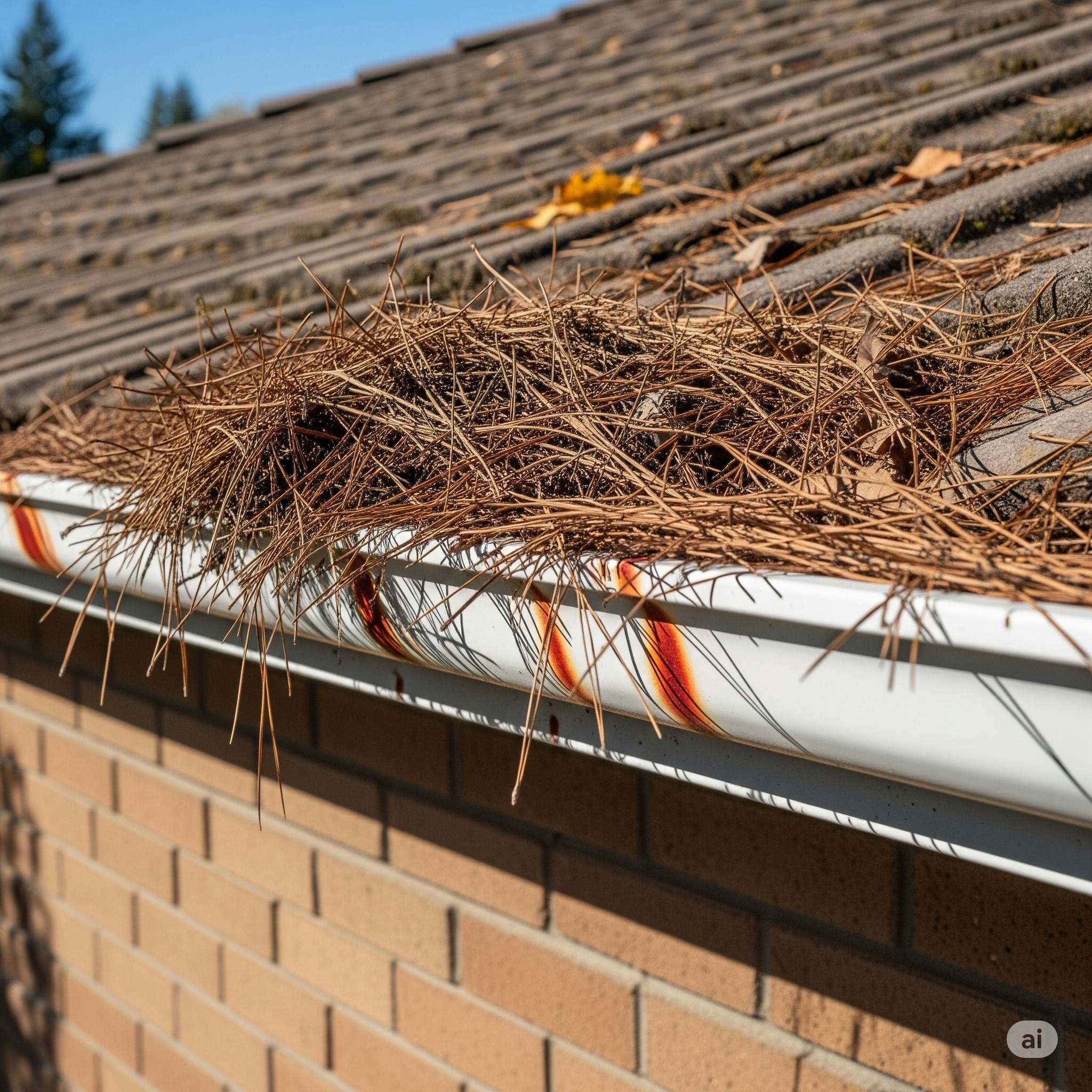 Gutter cleaning example 2 Clear+Gutter+After